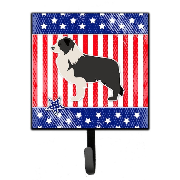 Jensendistributionservices USA Patriotic Black Border Collie Leash or Key Holder MI2087088 - main